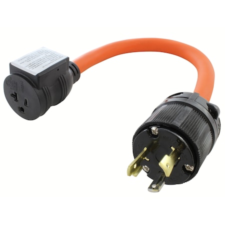 Ac Works Adapter Cord, STW, 5-15/20R, L5-30P, 1.5 ft., Orange L530CB520